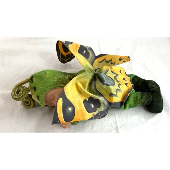 Baby Butterfly Doll By Anne Geddes - Green & Yellow Plush With Wings - Picture 2 of 4